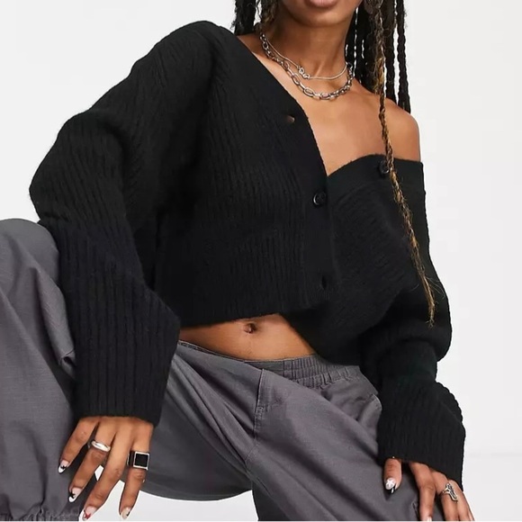 WEEKDAY SWAY RIB CARDIGAN BLACK - XS - Picture 4 of 6